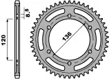 Akční Nabídka PBR zadní řetězové kolečko 864 44 C45 YAMAHA XJ 600 84-90 (JTR862.44) (řetěz 530) (MADE IN ITALY)